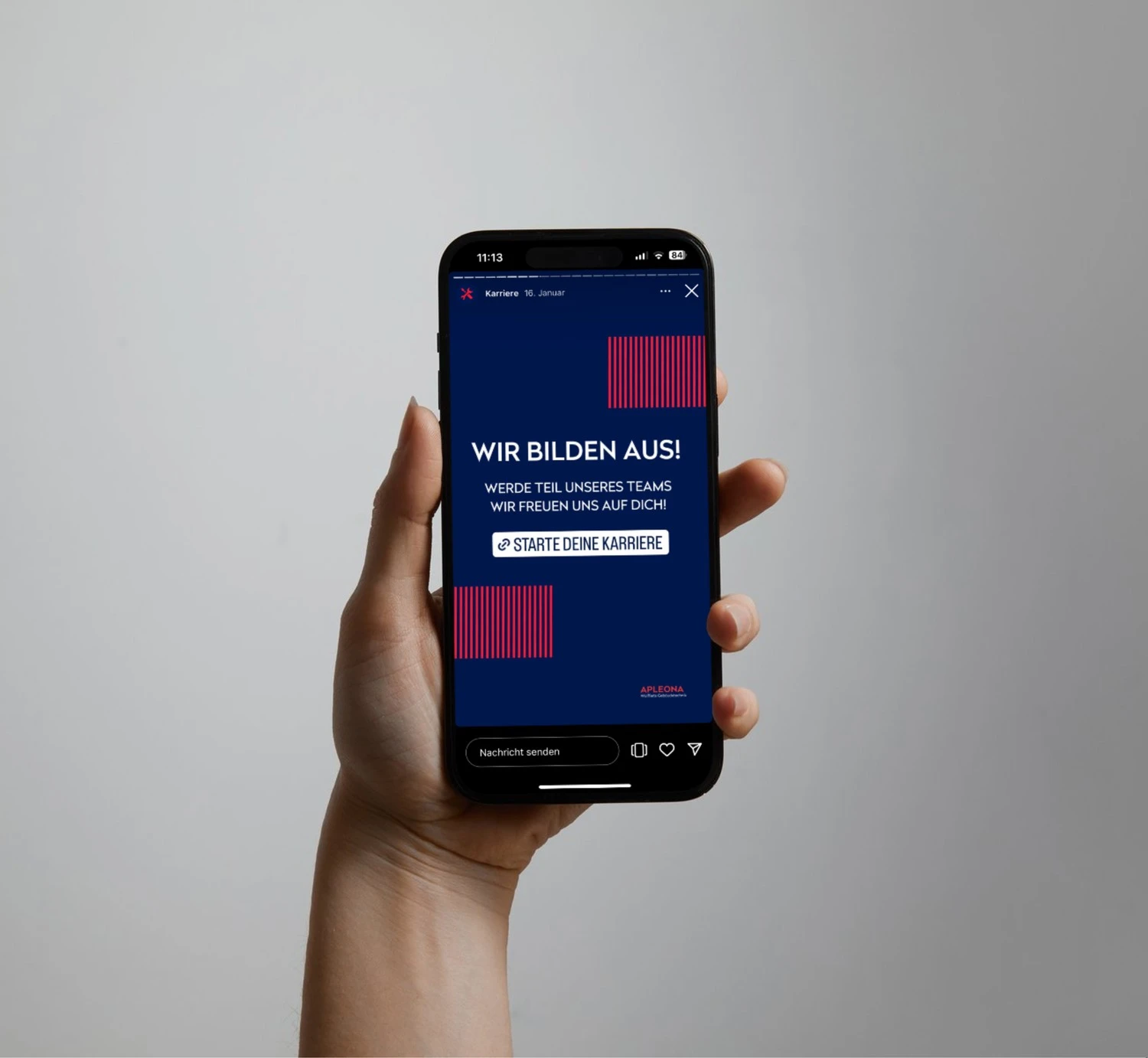 Apleona Wolfferts: Beitrag 1 im fertigen Social-Media-Design