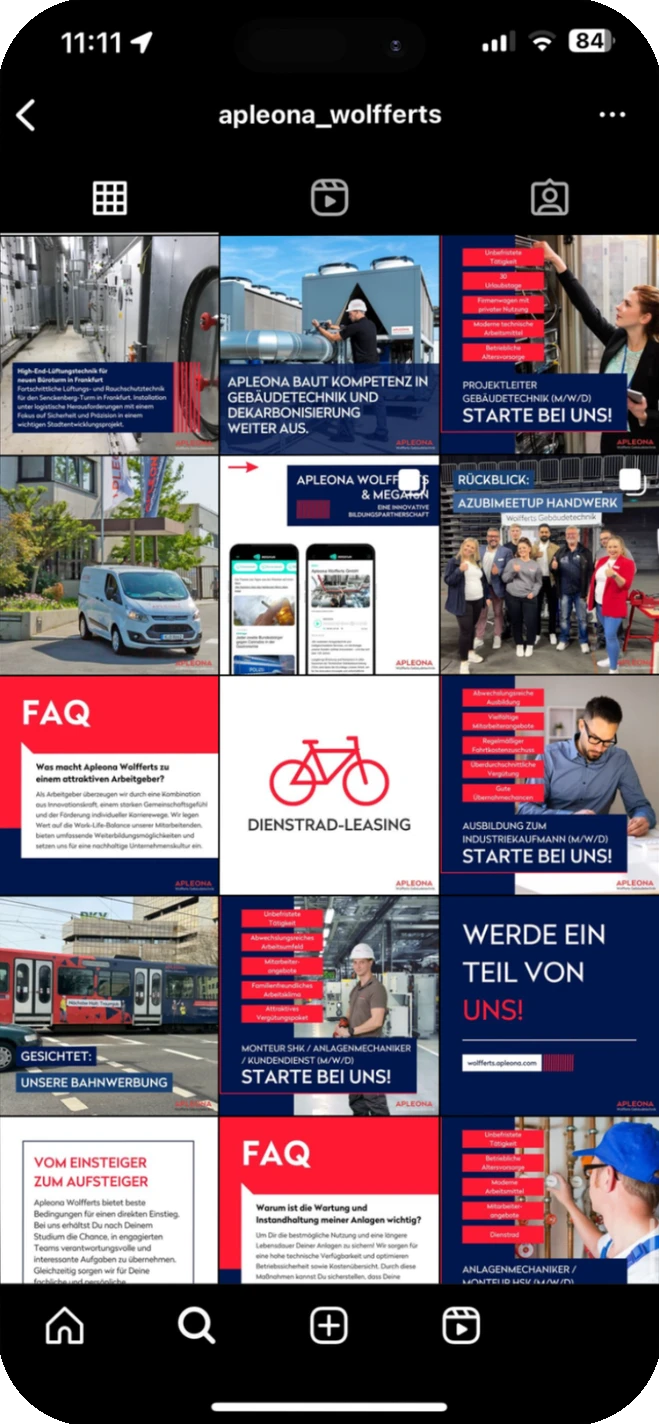 Apleona Wolfferts: der Instagram-Feed heute