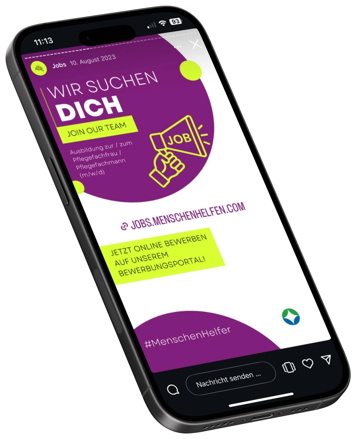 Mülheimer Seniorendienste: Beitrag 2 im fertigen Social-Media-Design